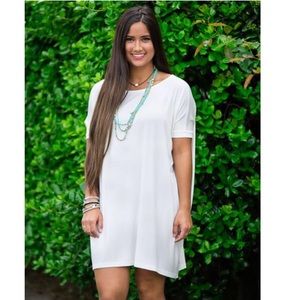 White piko dress